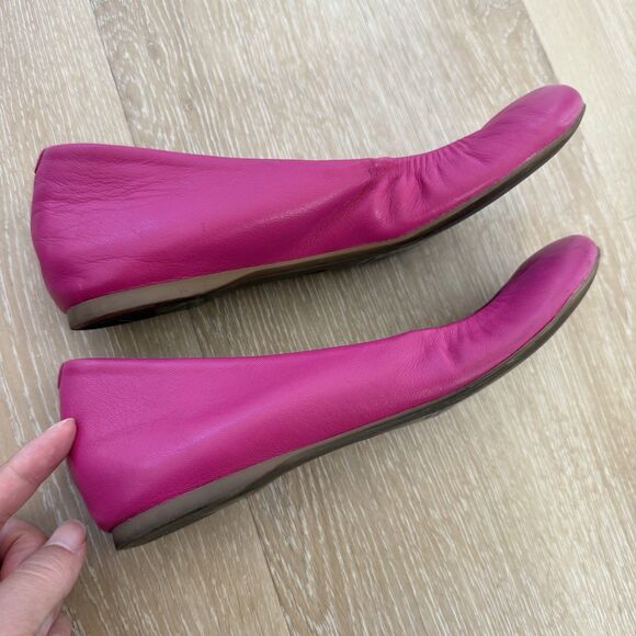 J CREW J. Crew CECE $125 Hot Pink Italy Leather Ballet Ballerina Flats Sz 6 5.5 - Picture 3 of 10